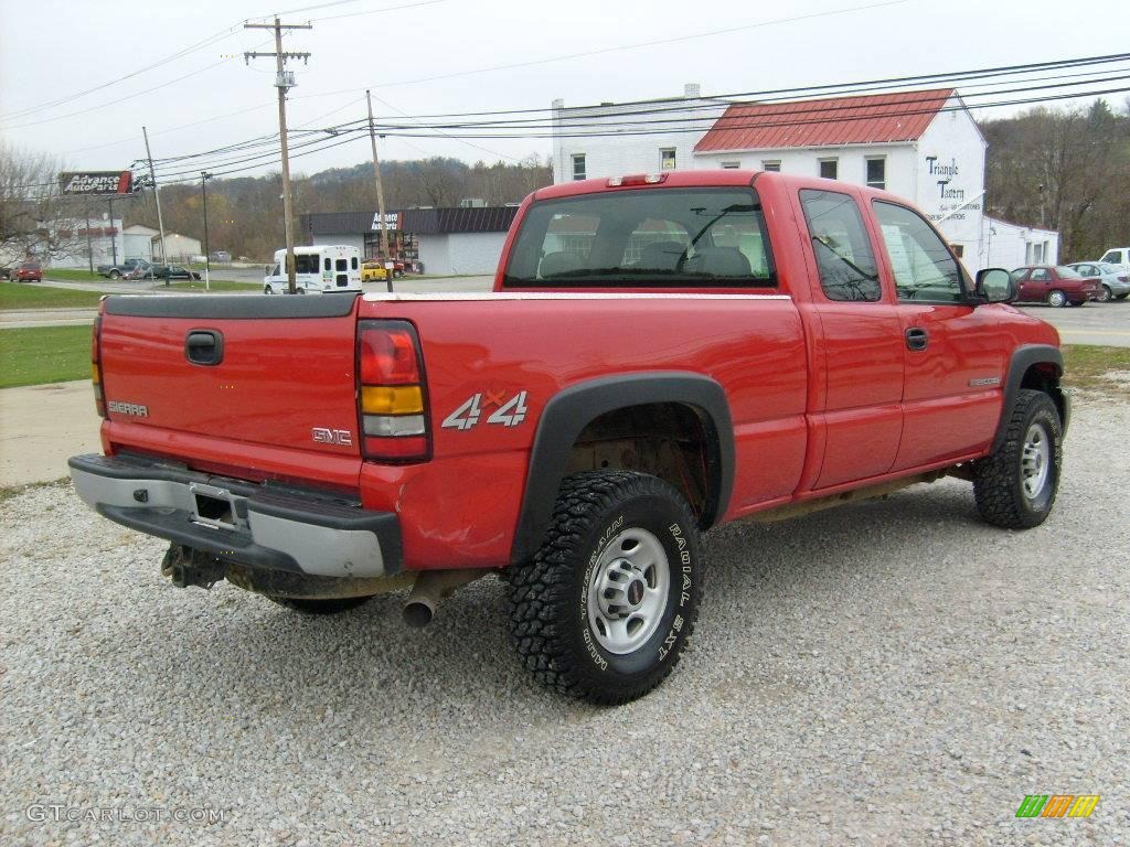 2005 Sierra 2500HD Extended Cab 4x4 - Fire Red / Dark Pewter photo #5