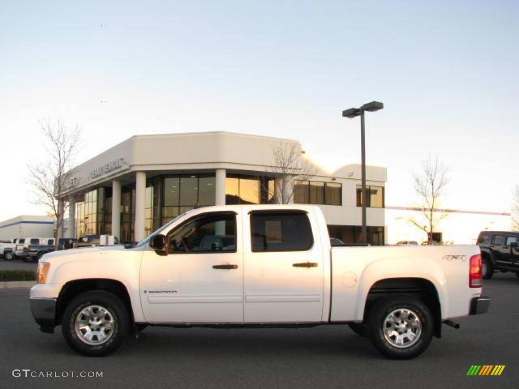 2008 Sierra 1500 SLE Crew Cab 4x4 - Summit White / Ebony photo #1