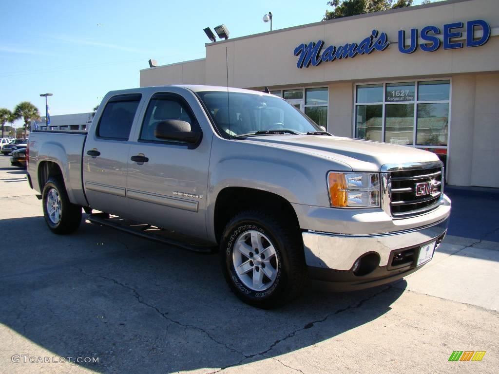 2008 Sierra 1500 SLE Crew Cab 4x4 - Silver Birch Metallic / Light Titanium photo #2