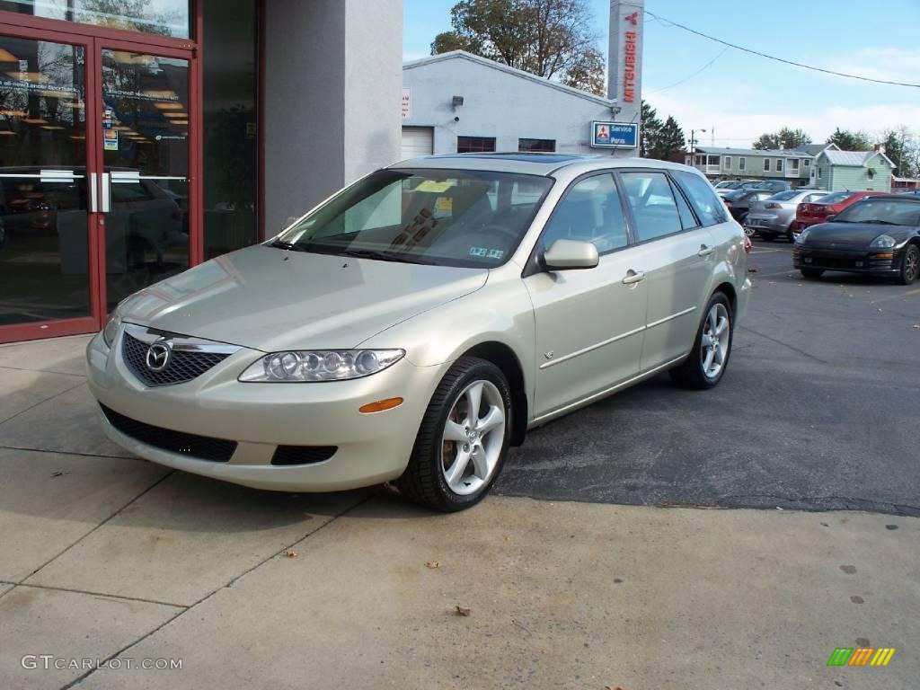 2004 MAZDA6 s Sport Wagon - Pebble Ash Metallic / Beige photo #1