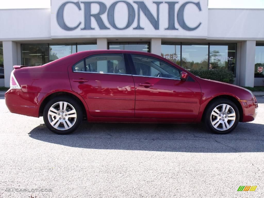 2008 Fusion SEL V6 - Redfire Metallic / Medium Light Stone photo #1