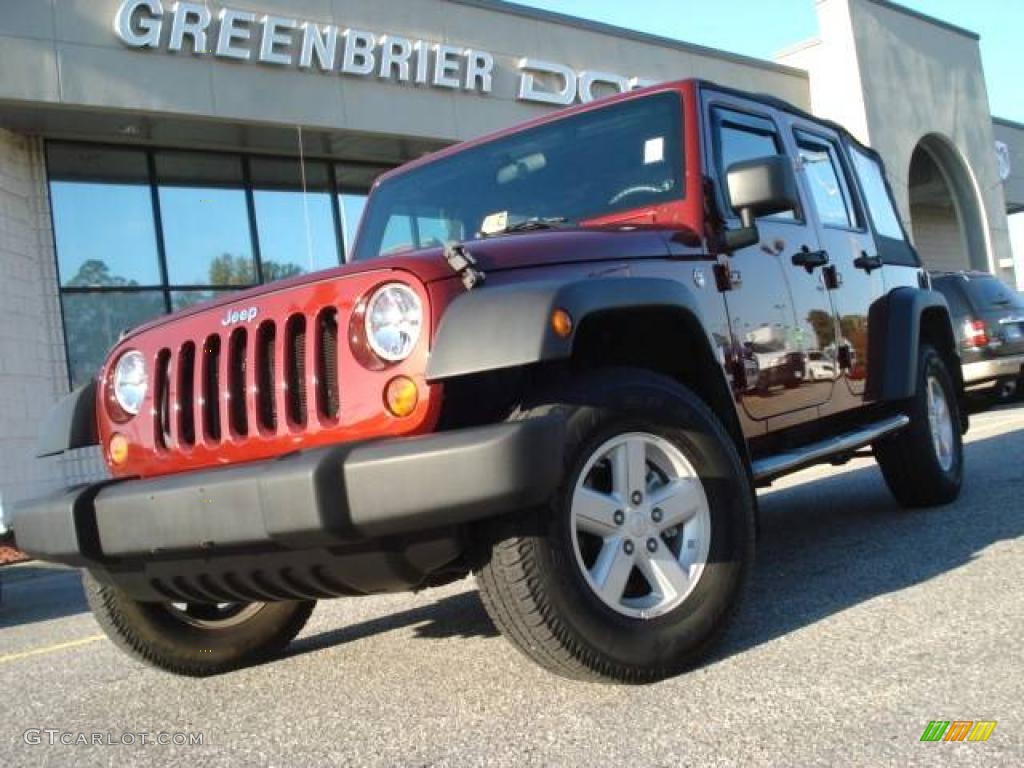 2008 Wrangler Unlimited X 4x4 - Red Rock Crystal Pearl / Dark Slate Gray/Med Slate Gray photo #1