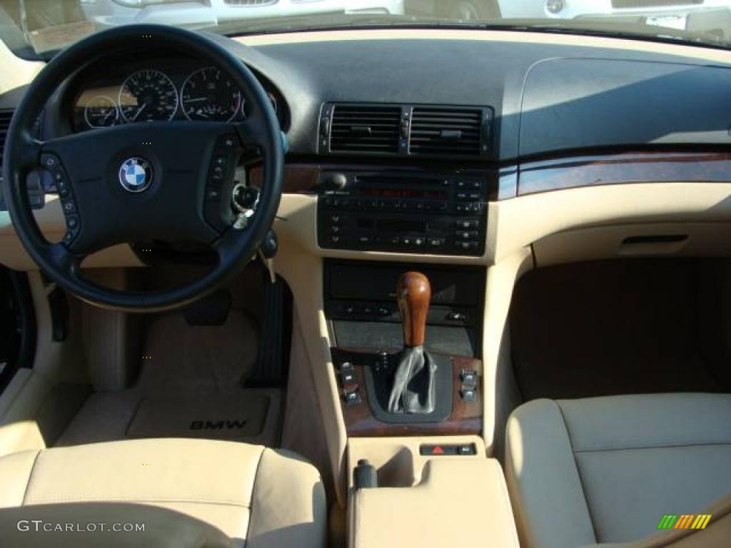 2002 3 Series 330i Sedan - Black Sapphire Metallic / Sand photo #12