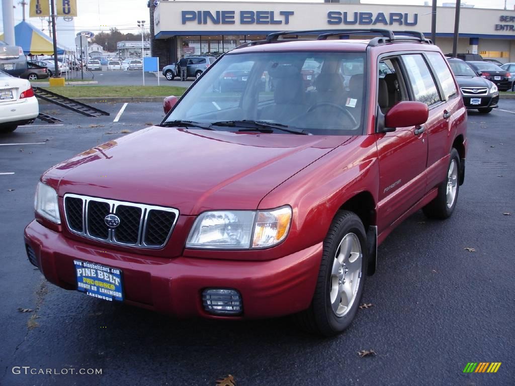 2002 Forester 2.5 S - Sedona Red Pearl / Beige photo #1