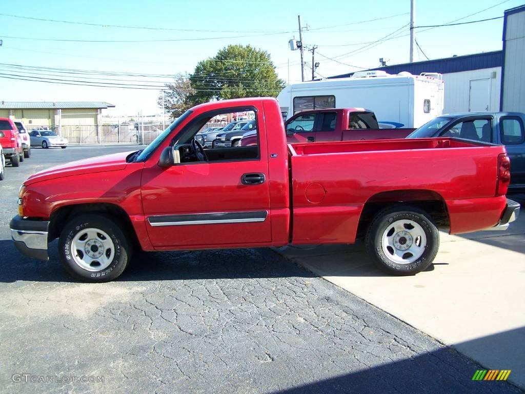 2003 Silverado 1500 LS Regular Cab - Victory Red / Tan photo #1