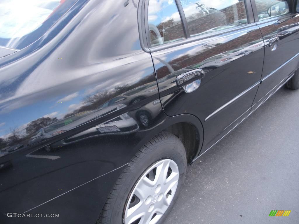 2003 Civic LX Sedan - Nighthawk Black Pearl / Gray photo #6