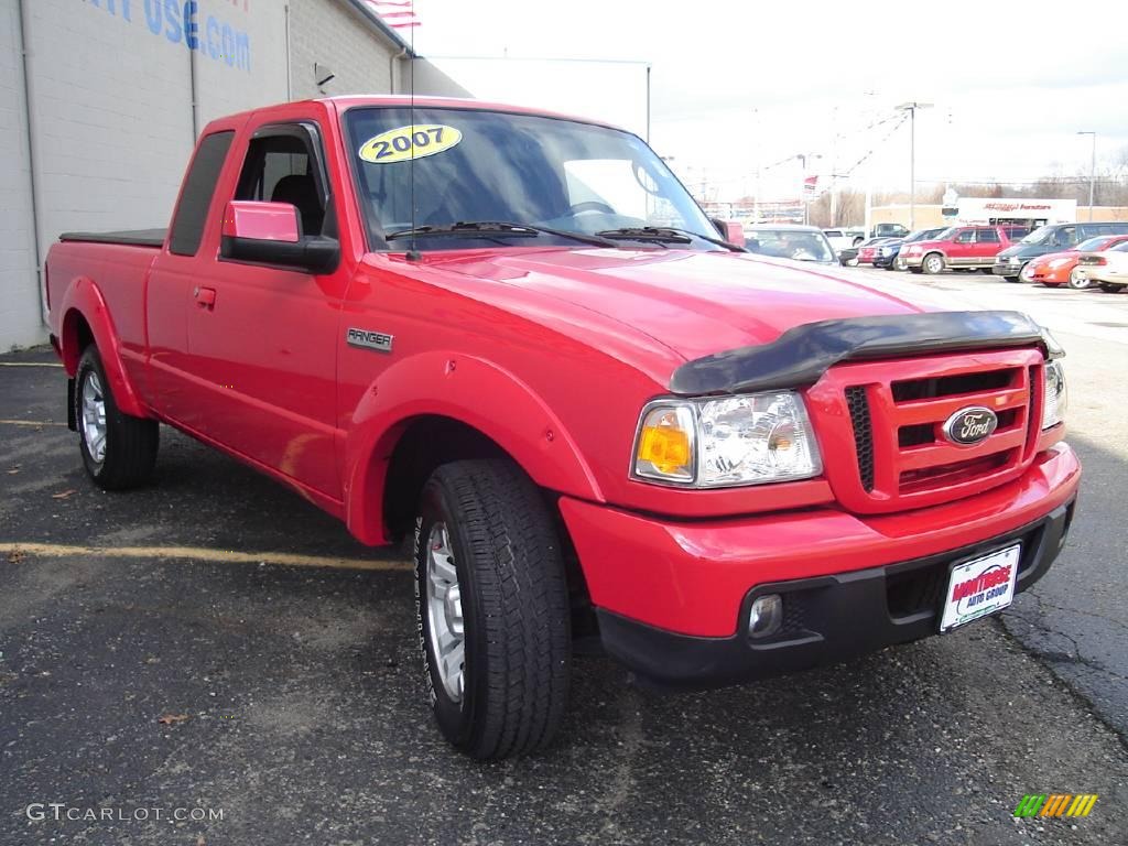 2007 Ranger Sport SuperCab - Torch Red / Medium Dark Flint photo #7