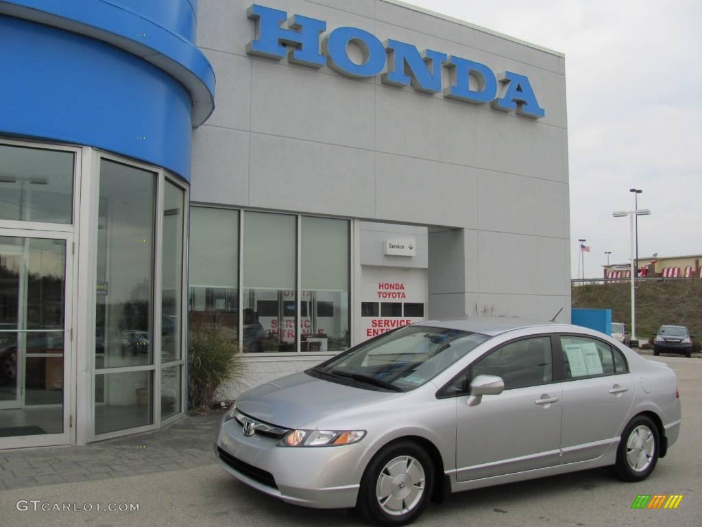 2007 Civic Hybrid Sedan - Alabaster Silver Metallic / Blue photo #1