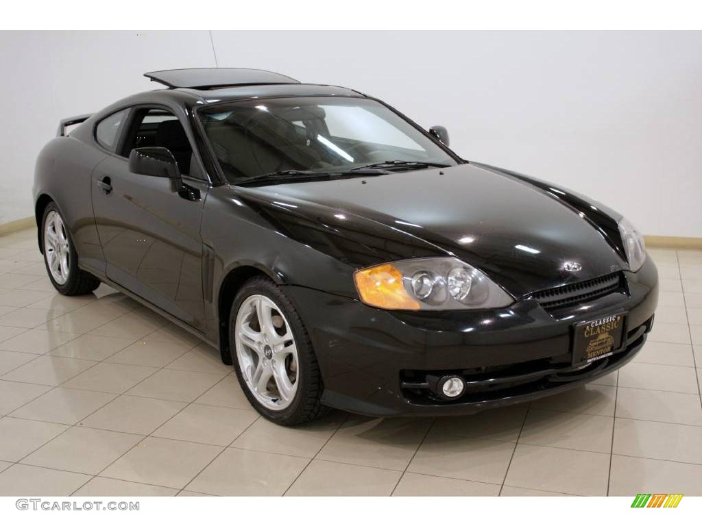 2004 Tiburon GT - Jet Black / Black photo #1