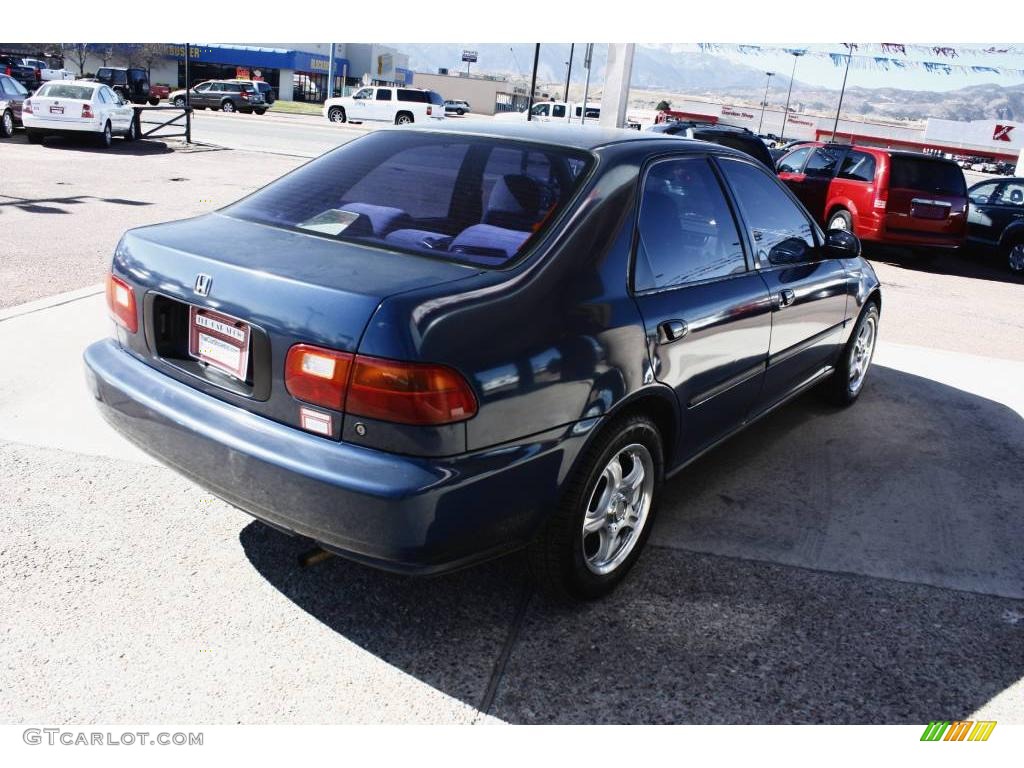 1995 Civic DX Sedan - Harvard Blue Pearl / Grey photo #3