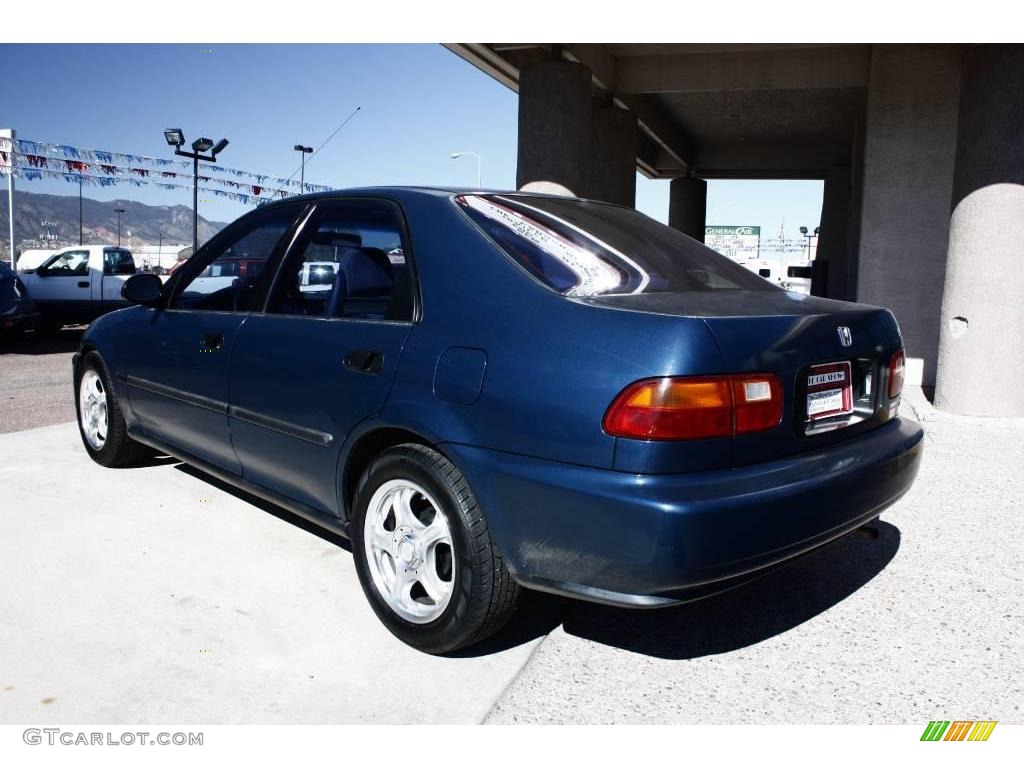 1995 Civic DX Sedan - Harvard Blue Pearl / Grey photo #4