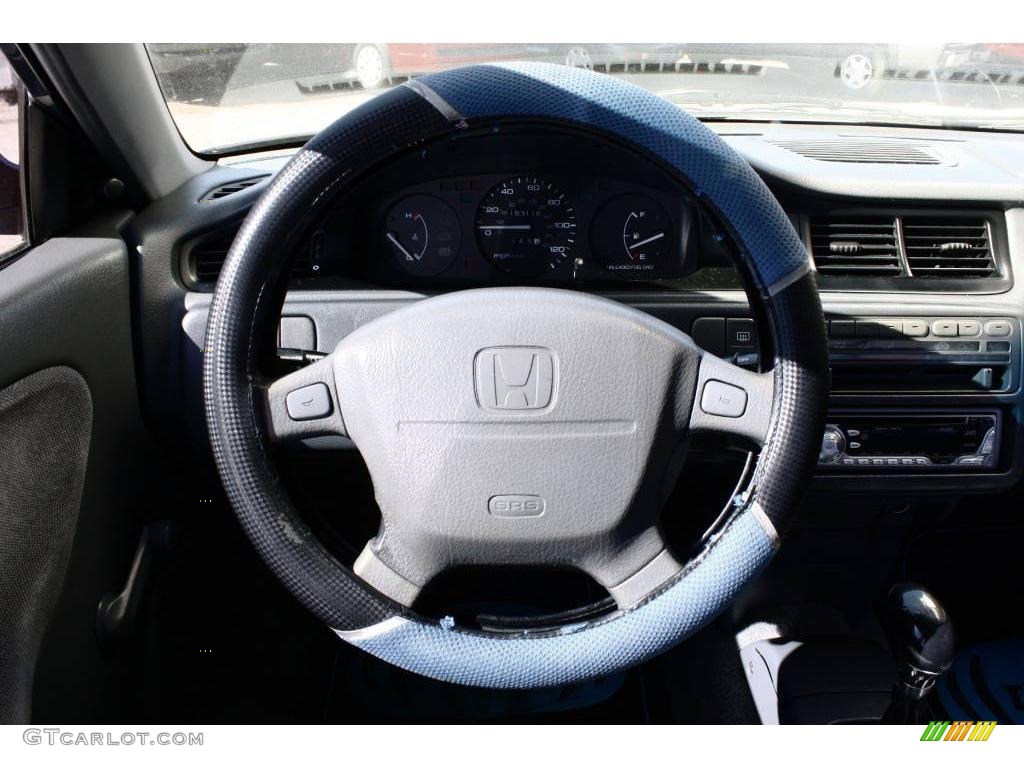 1995 Civic DX Sedan - Harvard Blue Pearl / Grey photo #7