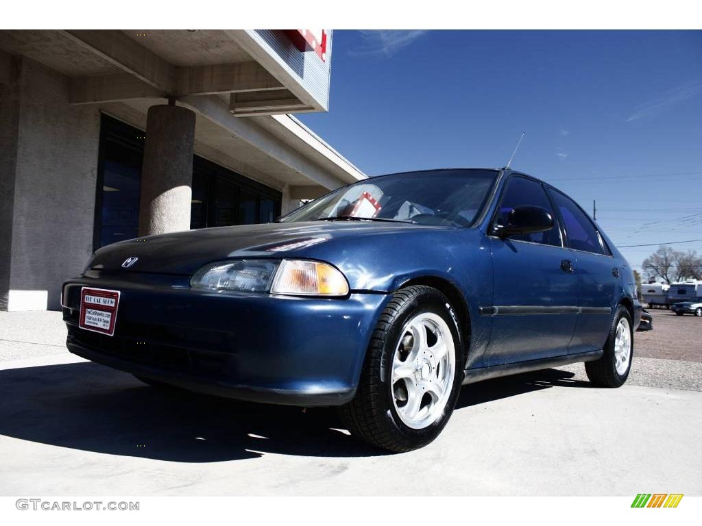 1995 Civic DX Sedan - Harvard Blue Pearl / Grey photo #13