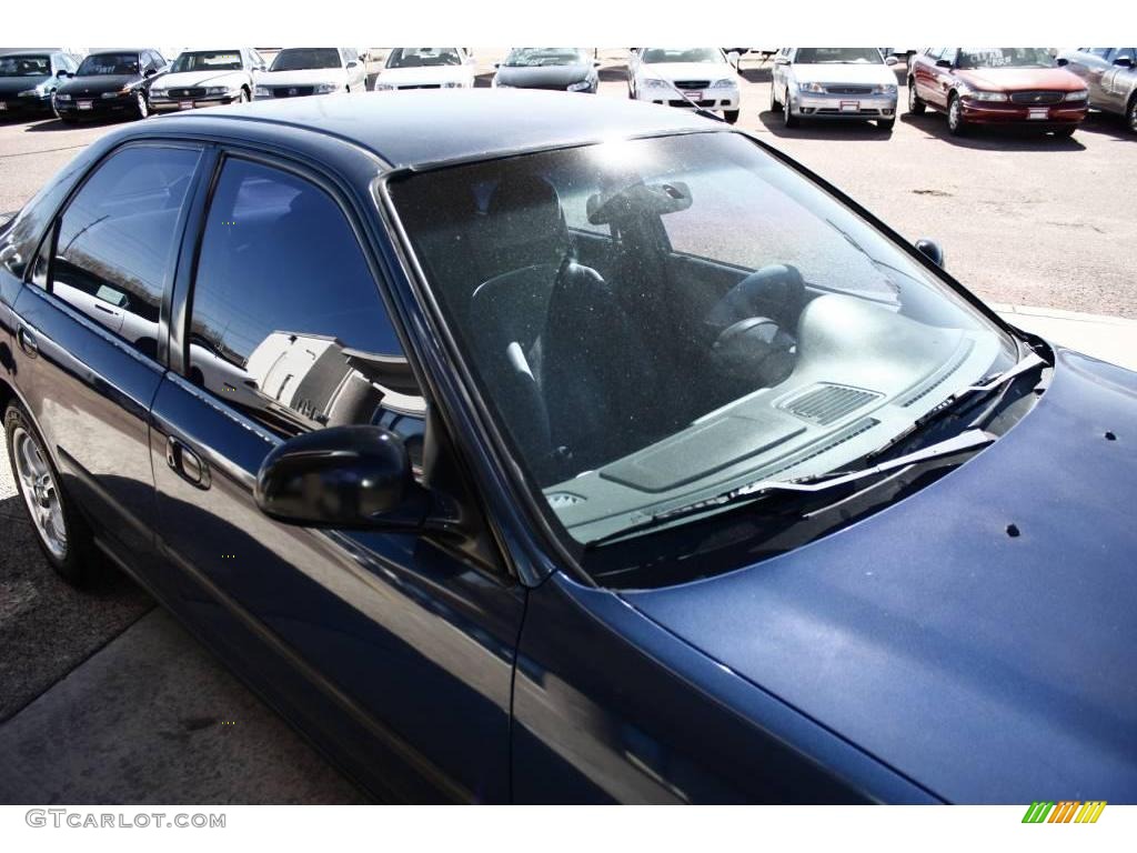 1995 Civic DX Sedan - Harvard Blue Pearl / Grey photo #15