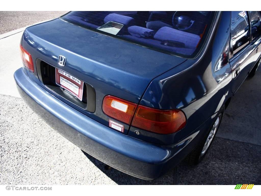 1995 Civic DX Sedan - Harvard Blue Pearl / Grey photo #16