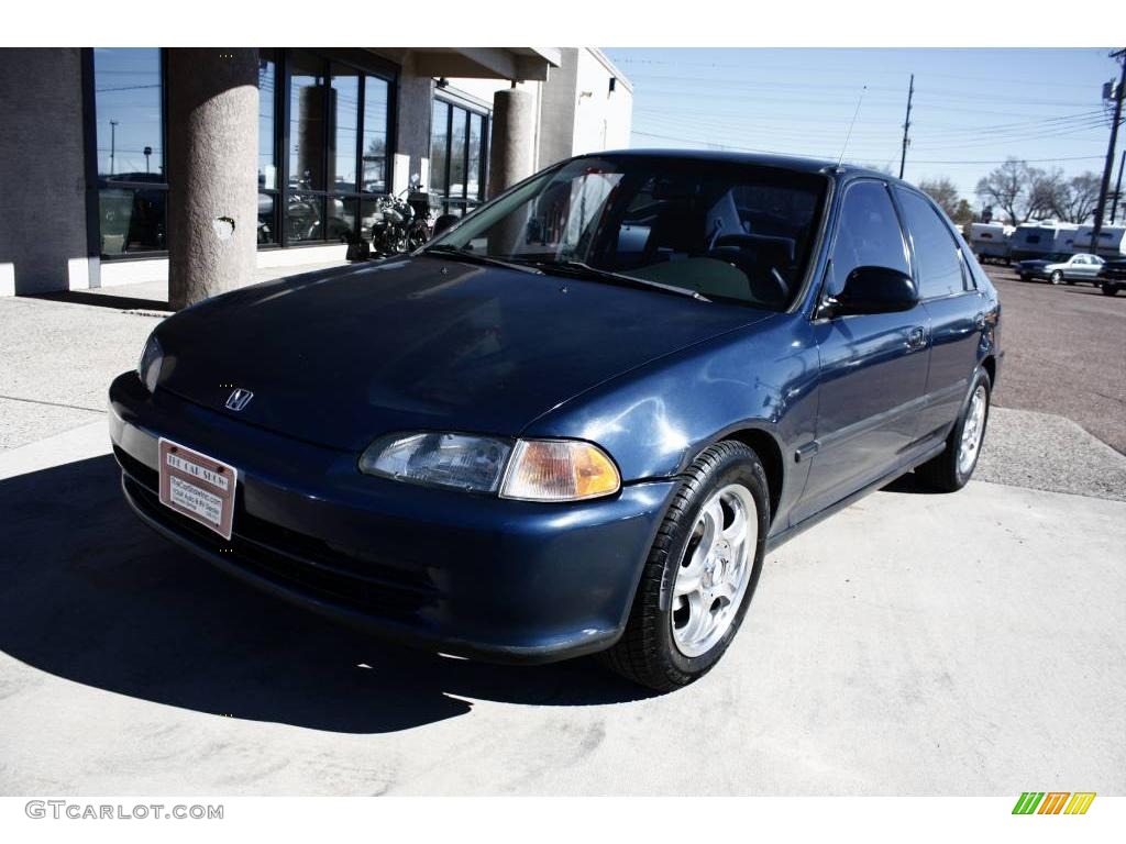 1995 Civic DX Sedan - Harvard Blue Pearl / Grey photo #21