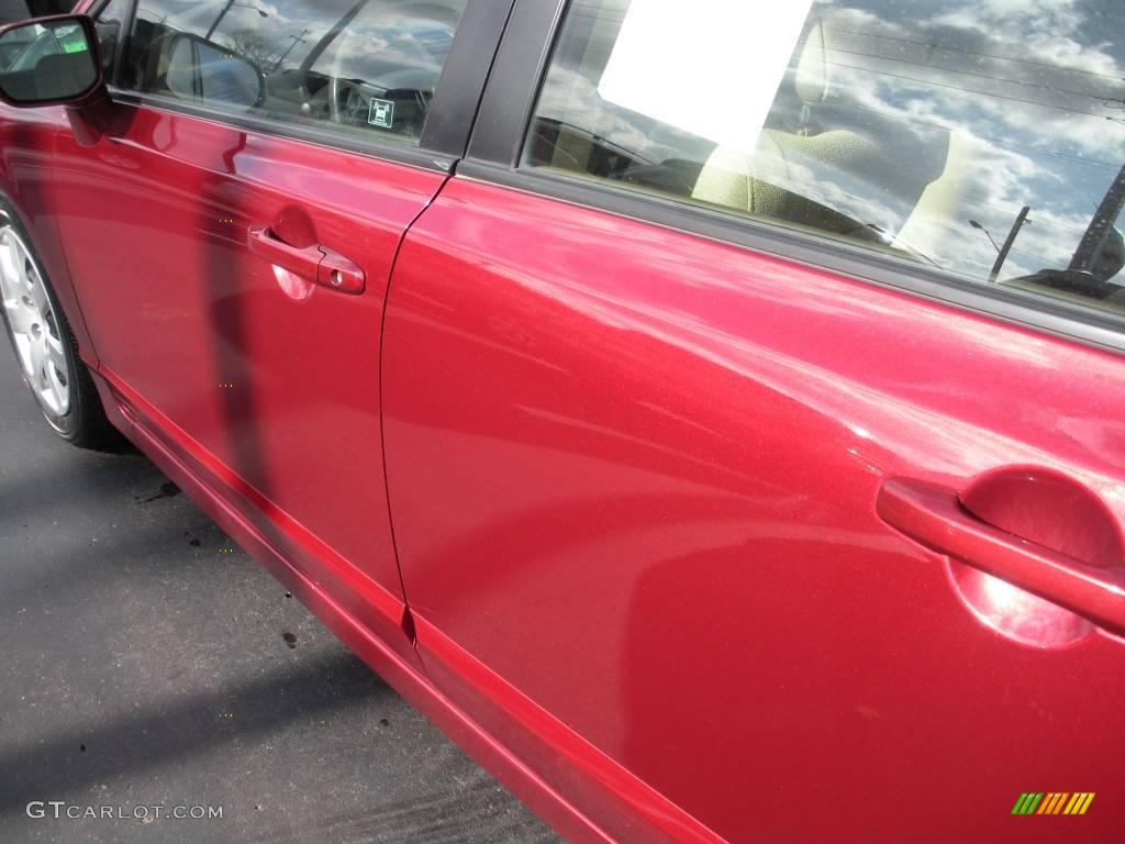 2006 Civic LX Sedan - Tango Red Pearl / Ivory photo #9
