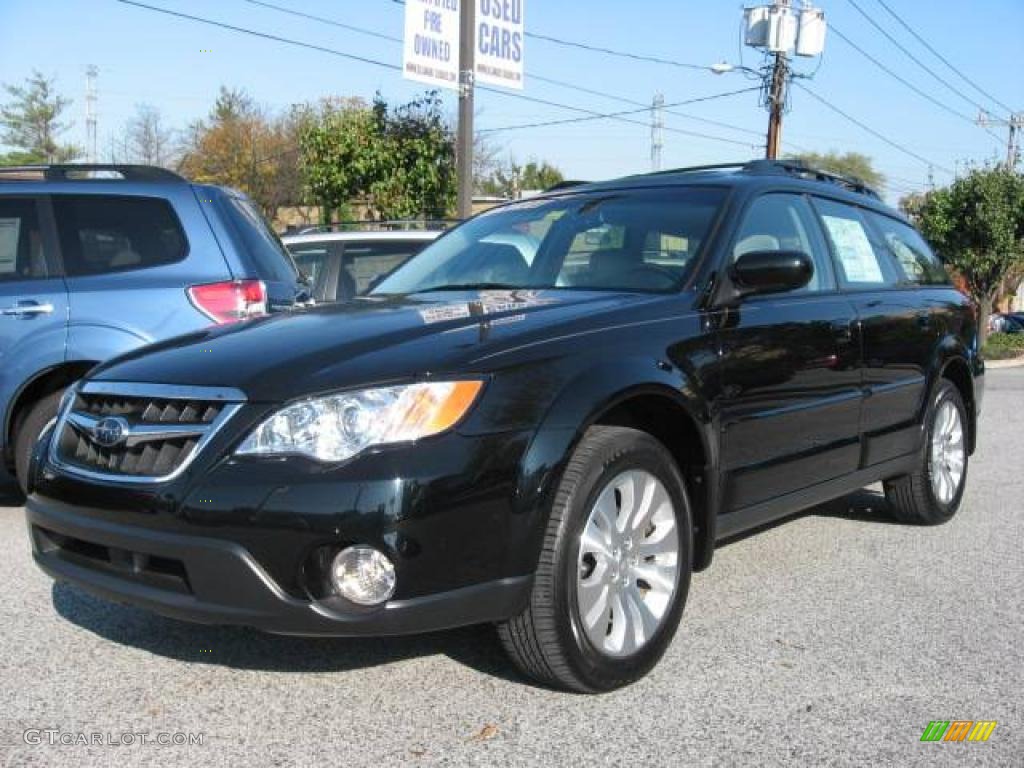 2008 Outback 2.5i Limited L.L.Bean Edition - Obsidian Black Pearl / Warm Ivory photo #1