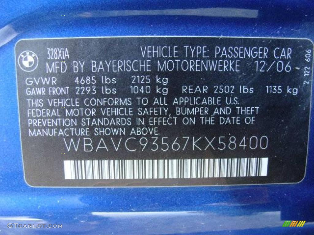 2007 3 Series 328xi Sedan - Montego Blue Metallic / Black photo #26