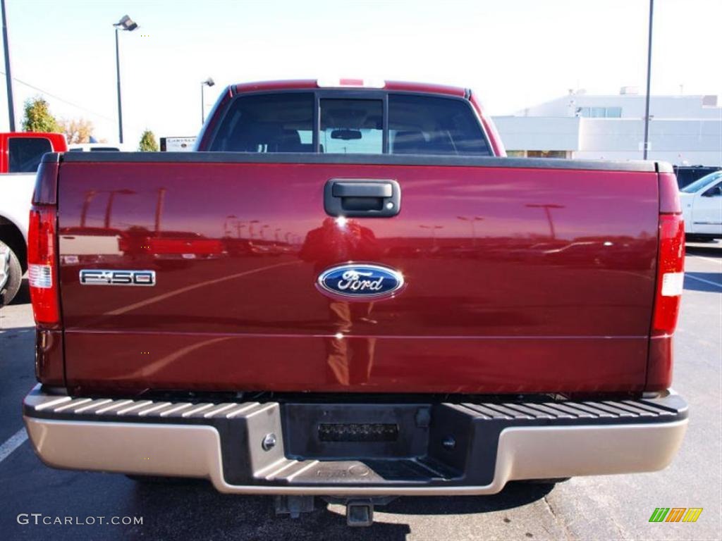 2006 F150 Lariat SuperCrew 4x4 - Dark Toreador Red Metallic / Tan photo #6