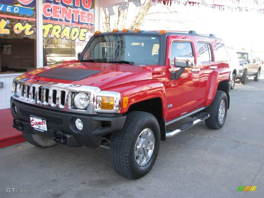 2006 H3  - Victory Red / Ebony Black/Morroco Brown photo #3
