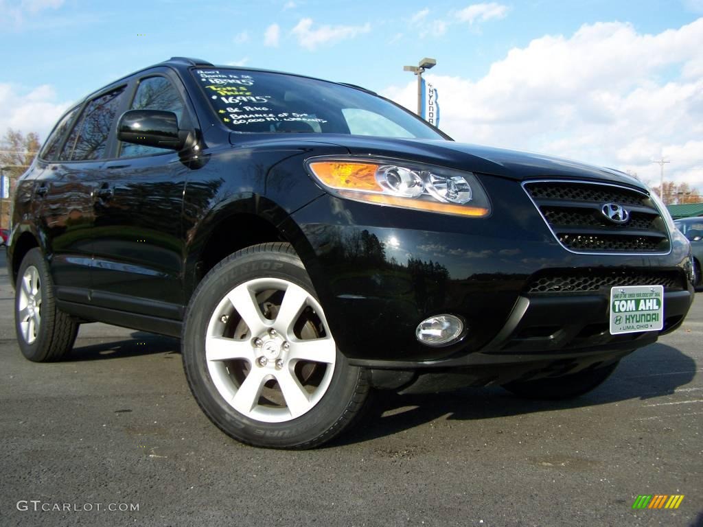 2007 Santa Fe SE - Ebony Black / Gray photo #1