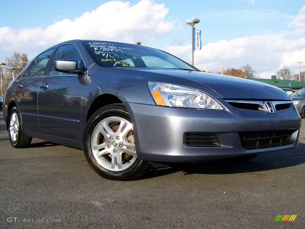 2007 Accord EX Sedan - Cool Blue Metallic / Gray photo #1