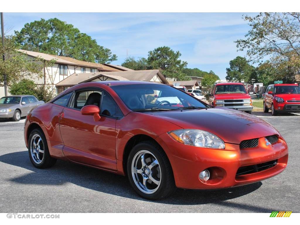 2006 Eclipse GS Coupe - Sunset Orange Pearlescent / Dark Charcoal photo #16