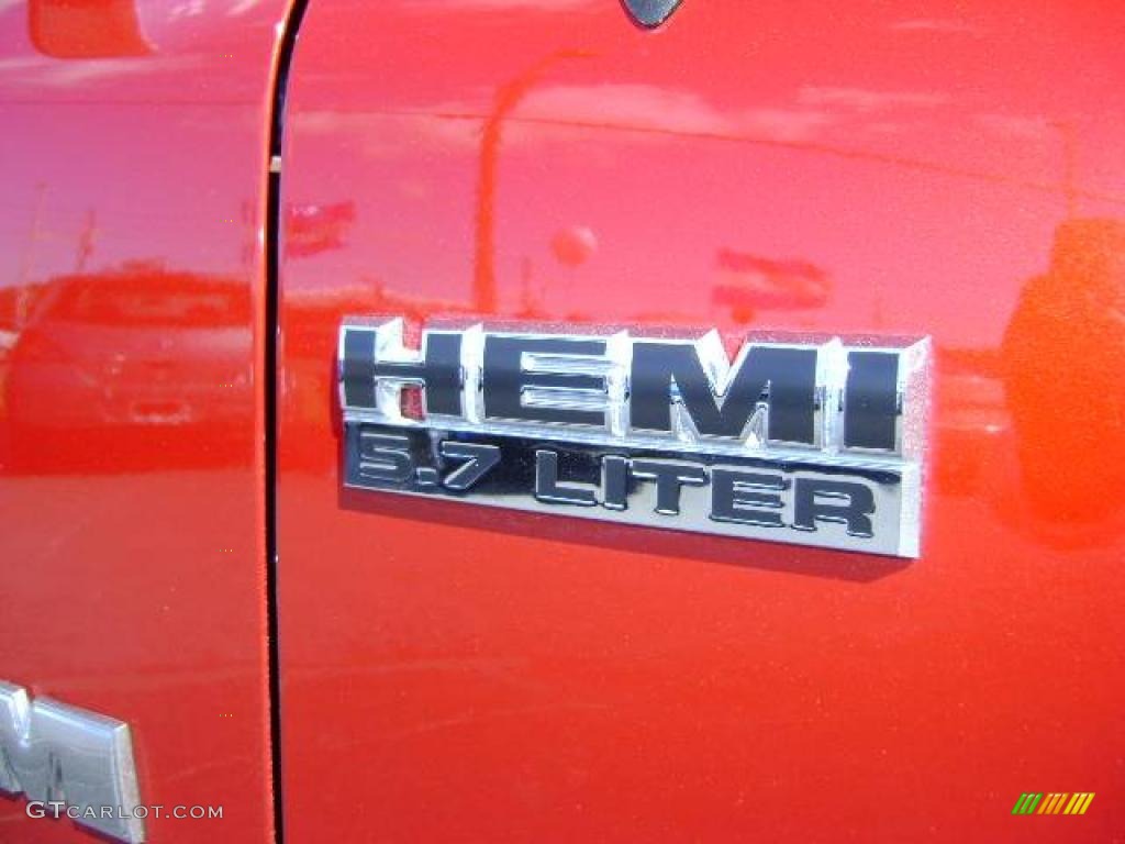2008 Ram 1500 Laramie Quad Cab 4x4 - Inferno Red Crystal Pearl / Medium Slate Gray photo #13