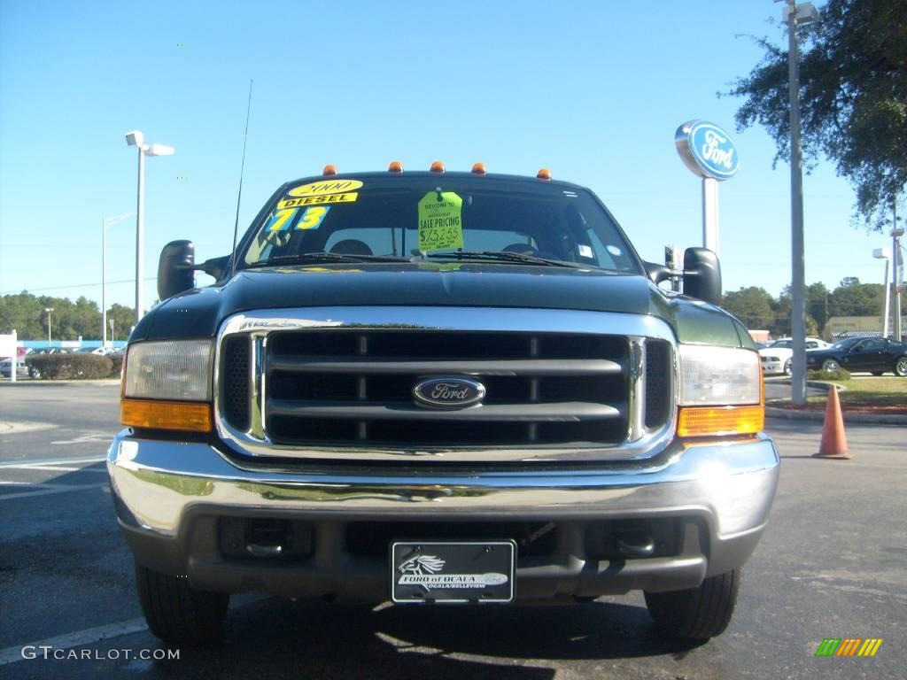 2000 F350 Super Duty Lariat Crew Cab Dually - Woodland Green Metallic / Medium Parchment photo #7