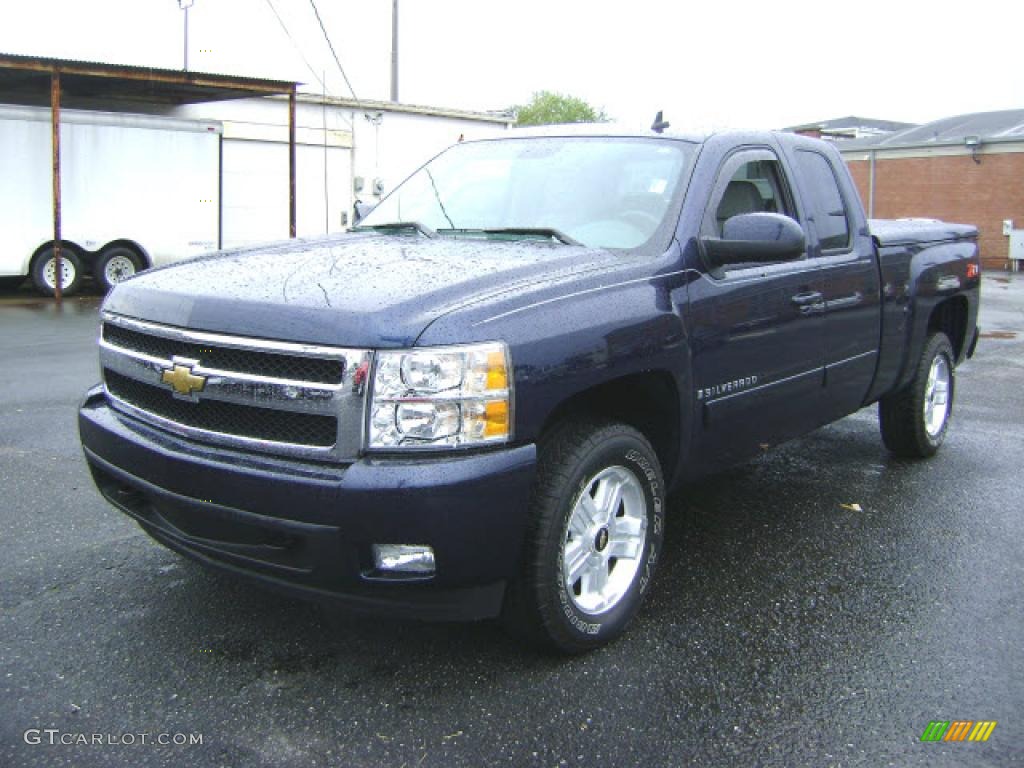 2008 Silverado 1500 LTZ Extended Cab - Dark Blue Metallic / Light Titanium/Ebony Accents photo #1