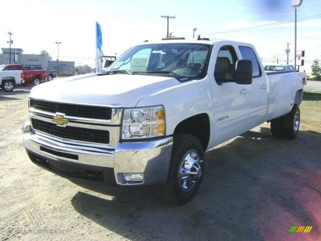 2009 Silverado 3500HD LTZ Crew Cab 4x4 Dually - Summit White / Light Titanium/Dark Titanium photo #1