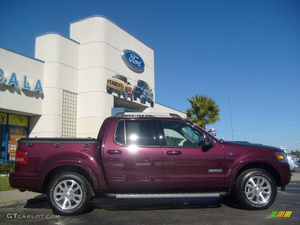 2007 Explorer Sport Trac Limited 4x4 - Dark Cherry Metallic / Dark Charcoal photo #2