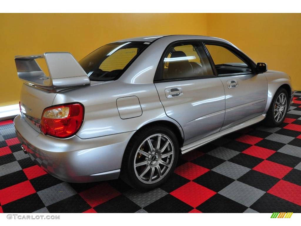 2004 Impreza WRX STi - Platinum Silver Metallic / Blue Ecsaine/Black photo #6