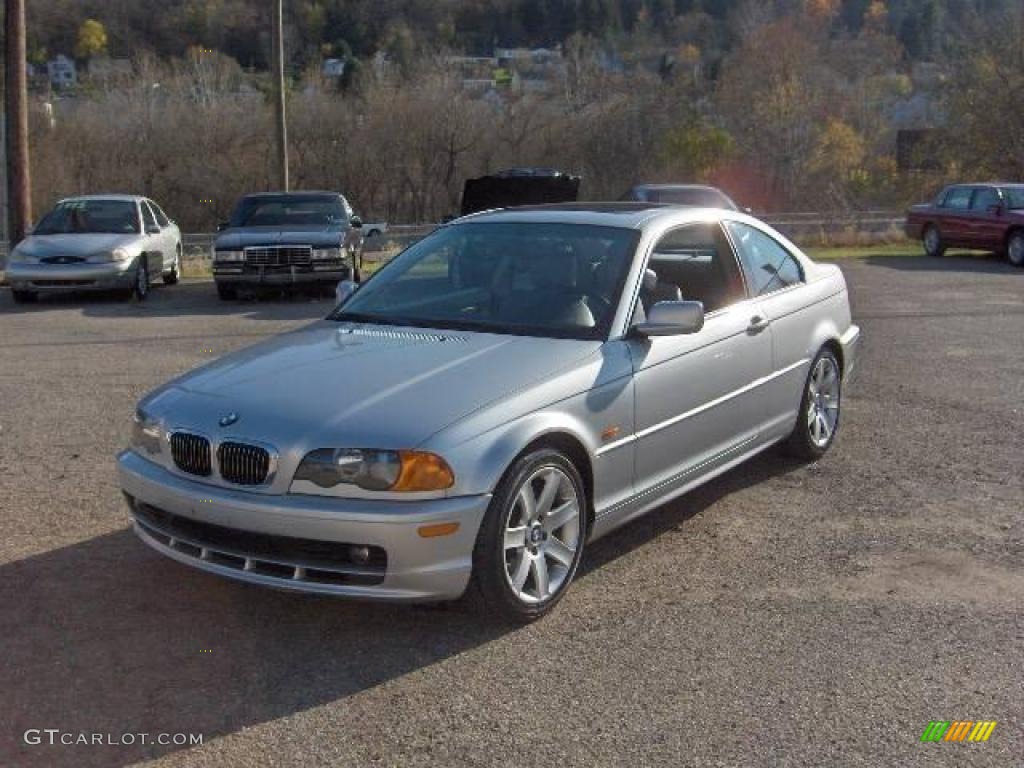 2000 3 Series 323i Coupe - Titanium Silver Metallic / Grey photo #1