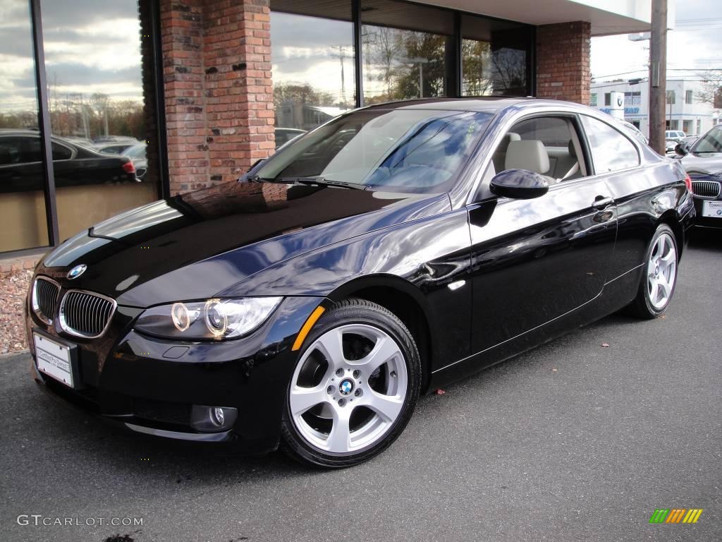 2007 3 Series 328xi Coupe - Jet Black / Cream Beige photo #1