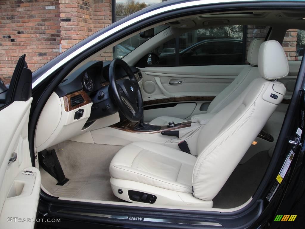 2007 3 Series 328xi Coupe - Jet Black / Cream Beige photo #10