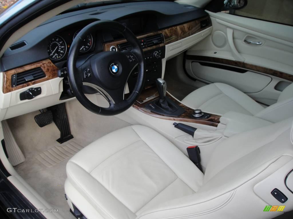2007 3 Series 328xi Coupe - Jet Black / Cream Beige photo #11