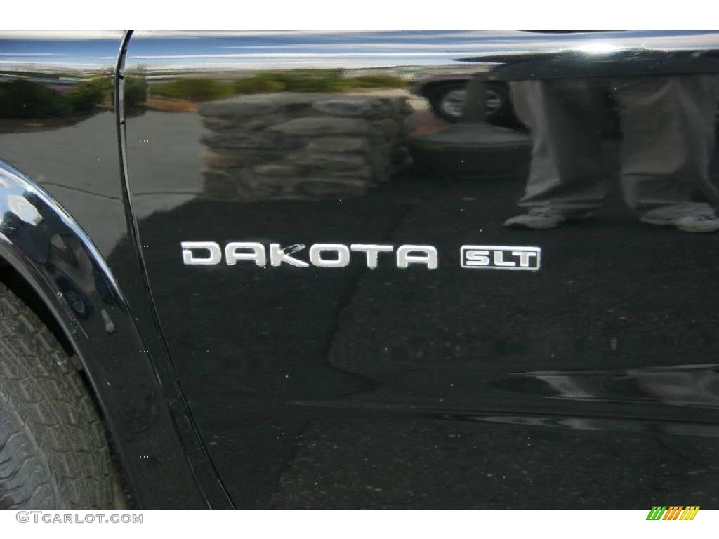 2002 Dakota SLT Club Cab - Black / Dark Slate Gray photo #8