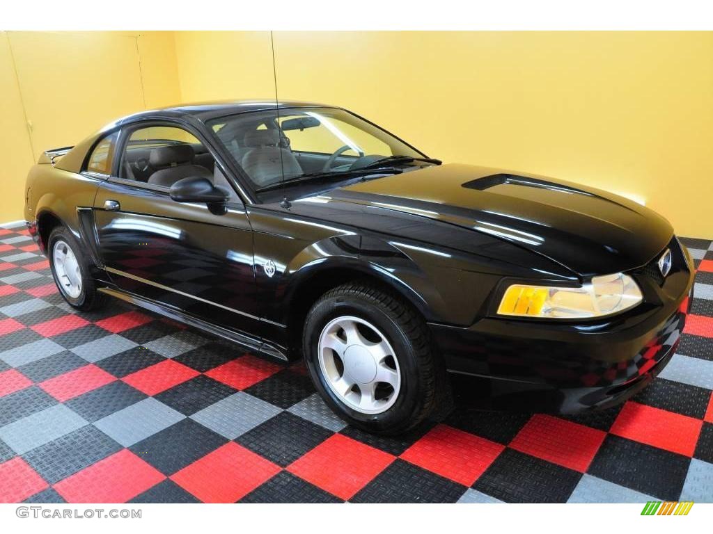 1999 Mustang V6 Coupe - Black / Light Graphite photo #1