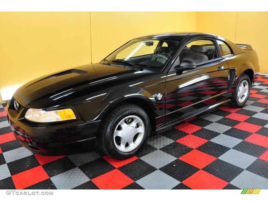 1999 Mustang V6 Coupe - Black / Light Graphite photo #3