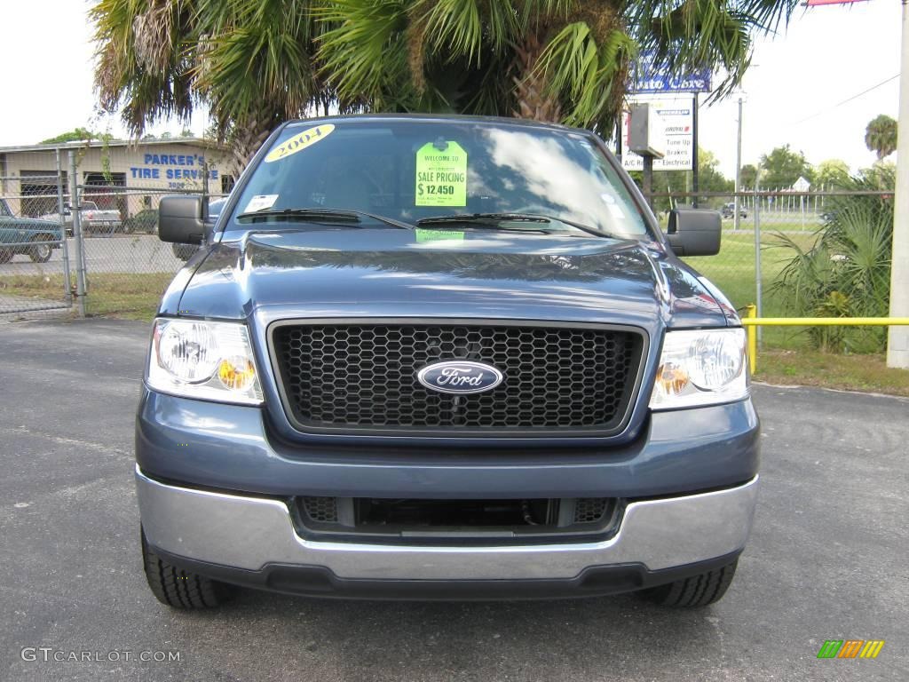 2004 F150 XLT SuperCrew - Medium Wedgewood Blue Metallic / Dark Flint photo #8