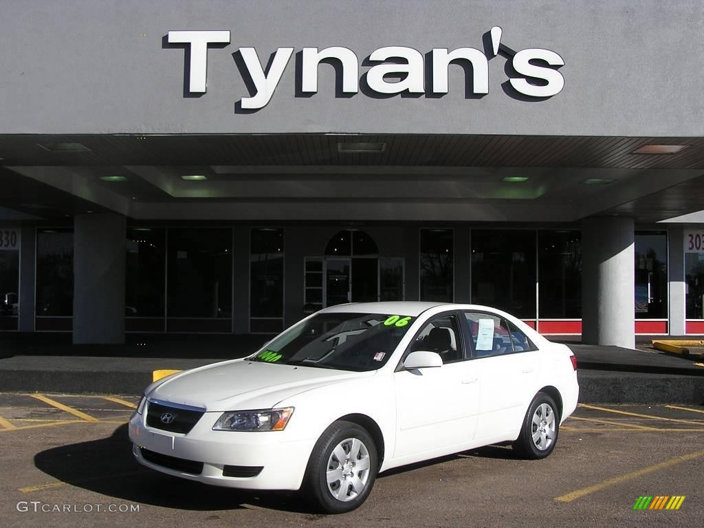 2006 Sonata GL - Powder White Pearl / Beige photo #1