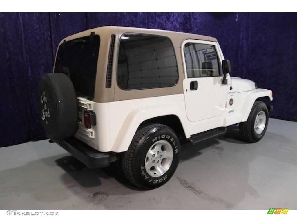 2000 Wrangler Sahara 4x4 - Stone White / Camel/Dark Green photo #14