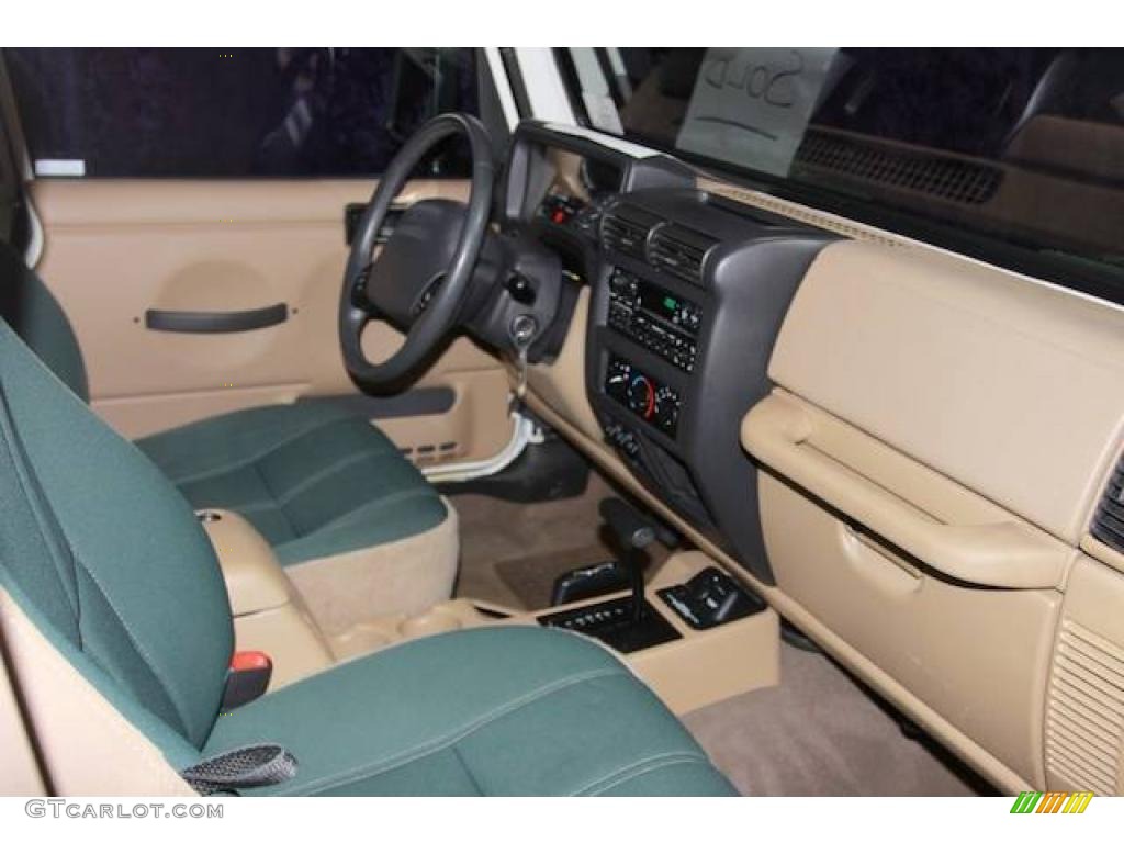 2000 Wrangler Sahara 4x4 - Stone White / Camel/Dark Green photo #20