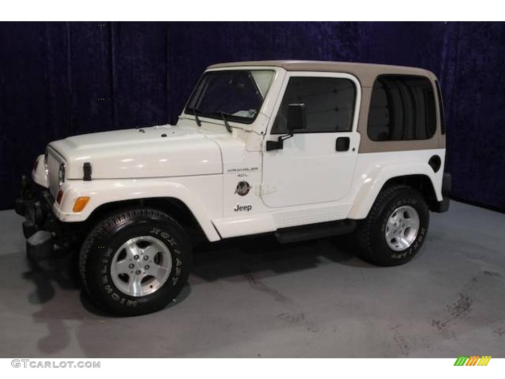 2000 Wrangler Sahara 4x4 - Stone White / Camel/Dark Green photo #28