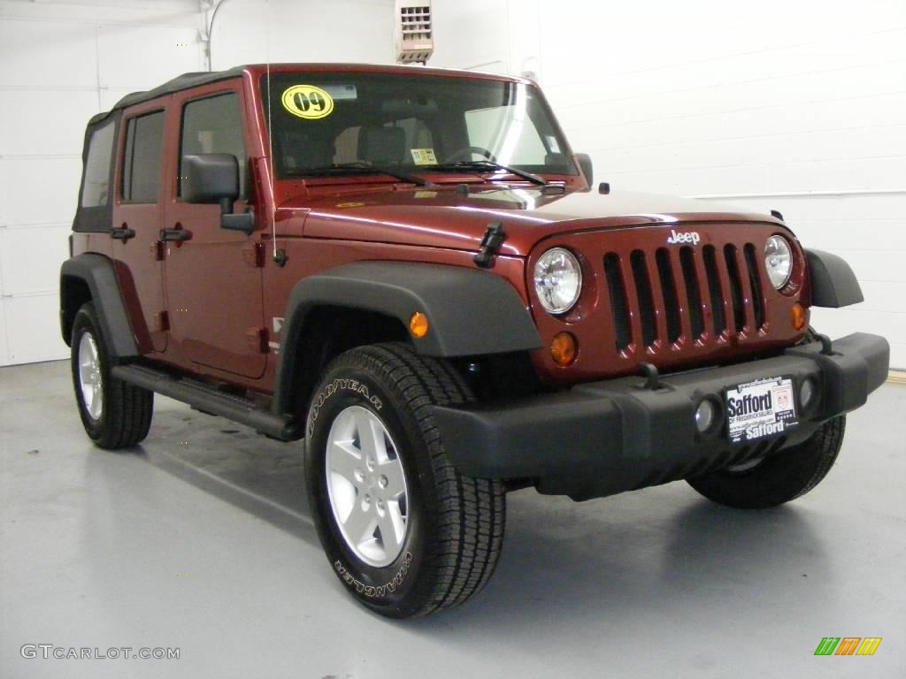 2009 Wrangler Unlimited X 4x4 - Red Rock Crystal Pearl / Dark Slate Gray/Medium Slate Gray photo #3