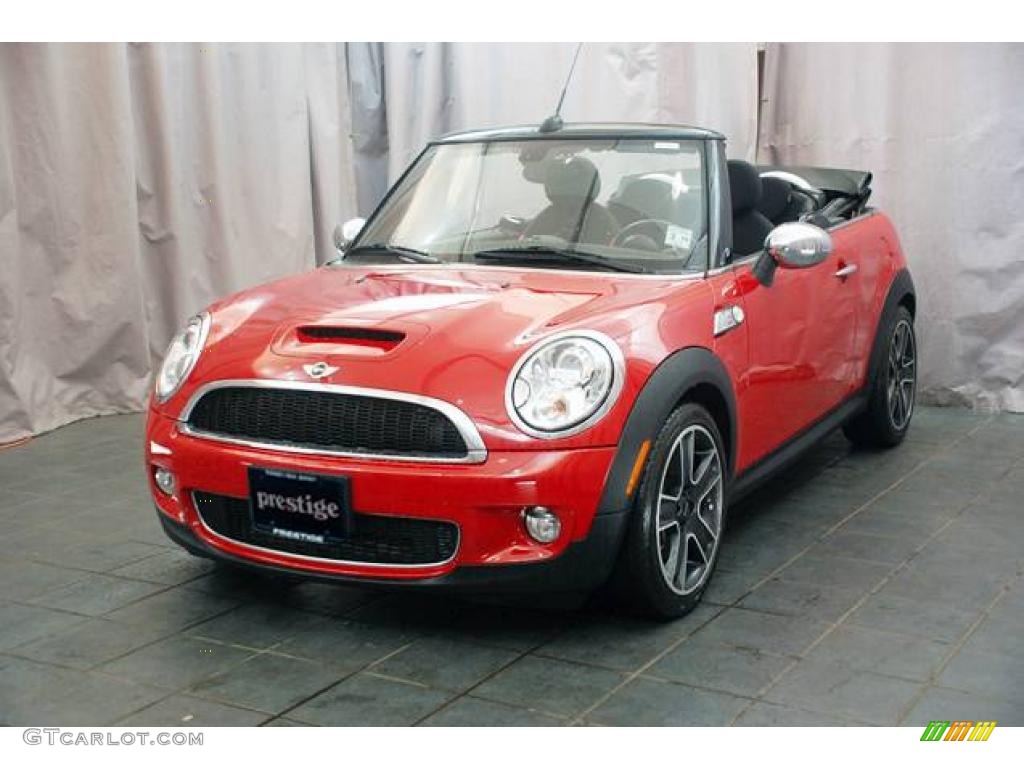 2009 Cooper S Convertible - Chili Red / Black/Rooster Red photo #1