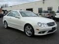 2009 Arctic White Mercedes-Benz CLK 550 Coupe  photo #3