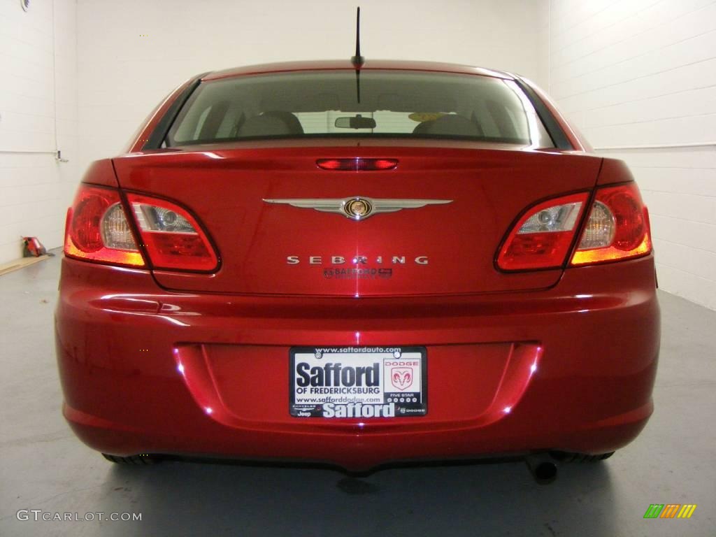 2008 Sebring LX Sedan - Inferno Red Crystal Pearl / Dark Khaki/Light Graystone photo #5